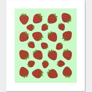 Strawberry Pattern Posters and Art